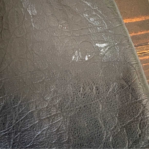 Stella Forest Black Crocodile Embossed Leather Womens Skirt Size 40 - Picture 8 of 11